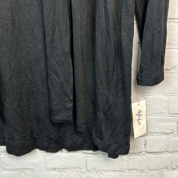 Style & Co Deep Black Open Front Knit Cardigan Size Small - Picture 4 of 5